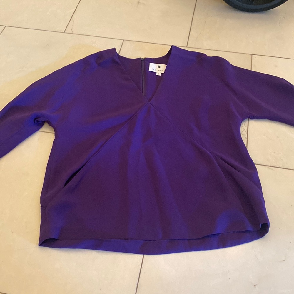 Lisa Perry 3/4 sleeve purple blouse